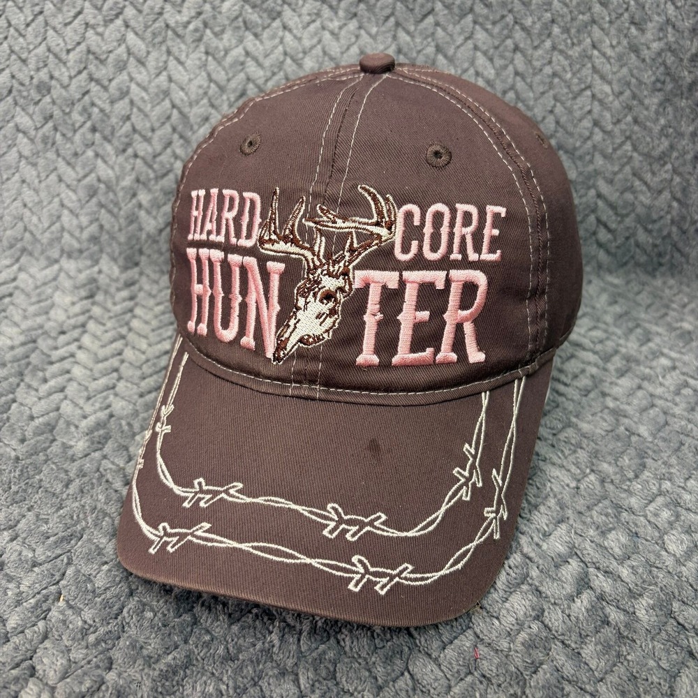 Unbranded Hardcore Hunter Deer Skull OS Brown Pink Barbed Wire Baseball Hat